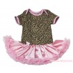 Leopard Baby Bodysuit Light Pink Satin Pettiskirt JS4858